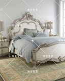 枫阁  美式乡村实木床法式新古典雕花欧式双人床婚床卧室现货定制