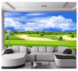 客厅沙发电视背景墙3D立体壁画 卧室田园壁纸墙纸 蓝天白云风景