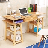 宜家实木家用台式笔记本电脑桌写字台 简约现代书桌简易办公桌