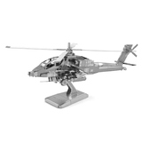 爱拼 全金属不锈钢DIY拼装模型3D免胶拼图 AH64阿帕奇直升机 冲冠