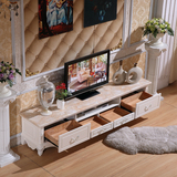 欧式大理石电视柜 实木雕花客厅电视柜茶几组合卧室地柜现代法式