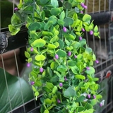 仿真塑胶草皮 植物墙 阳台装饰 假花壁挂 吊藤 绿色仿真植物吊篮