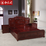 中式仿古红木床 非洲酸枝1.8米双人大床 简约雕花实木床卧室家具