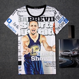 库里NBA球星印花篮球T恤24号科比詹姆斯全明星短袖体恤运动衣服男
