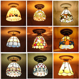蒂凡尼欧式田园地中海客厅卧室圆形创意LED阳台过道走廊吸顶灯具