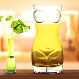 创意酒吧人体艺术啤酒杯透明性感女神大容量玻璃杯子浪漫情趣礼物
