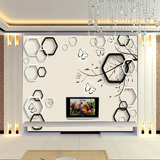 现代简约客厅3d电视背景墙壁纸欧式沙发影视墙纸墙布壁画个性蝴蝶