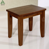 现代简约纯实木凳子北美黑胡桃梳妆凳换鞋凳创意弧度小凳子方凳