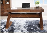 北美黑胡桃木现代简约中式电脑桌全实木办公桌书桌写字台