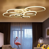 大气客厅LED环形吸顶灯个性创意温馨花型卧室灯具亚克力圆形灯饰