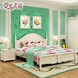 韩式公主床田园床1.5米高箱储物床双人床1.8实木床婚床家具