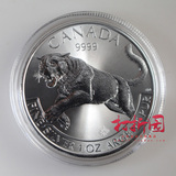 2016年加拿大捕食者系列银币.1盎司银币.美洲狮银币.保真.五冠