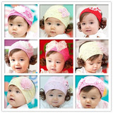 0-3岁女宝宝露头顶假发帽子二件包邮女童发带小女孩头饰遮脑门帽