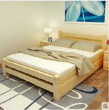 新款现代j实木床简约宜家实木床单人床出租床儿童床1.5 1.8双人床