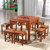 红木家具刺猬紫檀花梨木八仙餐台四方桌正方形八仙桌餐桌实木饭桌