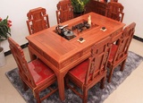 明清古典实木家具榆木中式餐桌椅仿古家具象头椅餐桌茶桌