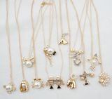 欧美大牌时尚天然珍珠12十二星座925纯银吊坠短项链锁骨链饰品女