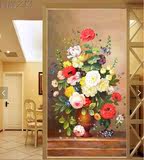 无纺布壁画手绘花卉艺术玄关装饰画客厅走廊背景墙过道墙纸壁纸