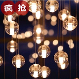 美式水晶玻璃球吊灯现代艺术餐厅吊灯LED单头创意个性流星雨吊灯