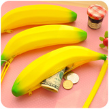 创意卡通拉链可爱迷你女硅胶零钱包 韩国儿童香蕉手拿包小硬币包