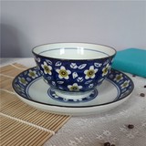 日式和风陶瓷碗 釉下彩手绘米饭碗家用7寸圆盘子饭盘礼品套装包邮
