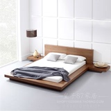 简约现代 韩式 榻榻米 板式 烤漆床1.8米床板式双人床家具床定做