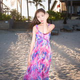 沙滩裙 海边度假长裙波西米亚印花民族风连衣裙气质修身海滩裙