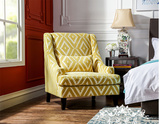 美式田园高档花布单人沙发法式简约现代休闲老虎椅客厅卧室沙发椅