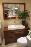现代中式简约橡木浴室柜组合实木卫浴柜落地卫生间洗手洗脸台上盆