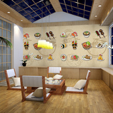 日式寿司主题餐厅墙纸 定制大型壁画 休闲吧饭店手绘壁纸背景墙