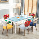 美式复古餐桌欧式圆桌橡木西餐桌全实木餐桌椅组合6人长方桌实木