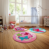 ESPRIT正品儿童圆形可爱地毯房间卧室床边游戏地垫粉色家用家居