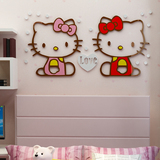 Kitty猫3d水晶亚克力立体墙贴客厅卧室儿童房幼儿园床头电视背景