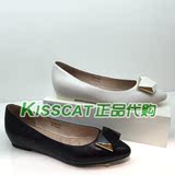 KISSCAT接吻猫女鞋2016秋款专柜正品尖头平跟方扣单鞋KA76528-10