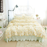 韩式公主风四件套 纯棉1.5m1.8m单双人碎花床单被套 全棉床上用品