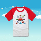 小汽车图案童装 麦昆汽车总动员 纯棉男童短袖t恤 儿童T恤女孩