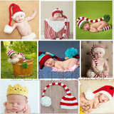 包邮新款儿童摄影服饰婴儿宝宝满月百天服装新款毛线长帽摄影造型