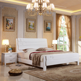 全实木床橡木中式1.8米1.5M1.2米田园卧室家具双人床储物高箱婚床