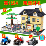 正品万格城市别墅拼装积木房子建筑街景模型儿童益智拼插塑料玩具