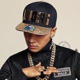 直邮韩国代购 NBA BIGBANG太阳同款嘻哈平沿金属帽子 N152AP693P