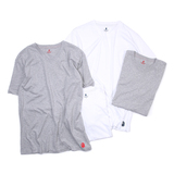 现货 A BATHING APE BAPE纯色素色灰白两色圆领/V领纯棉短袖T恤