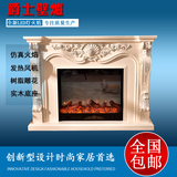 1.3/1.6米欧式壁炉装饰柜美式实木电视柜白色仿真火遥控壁炉架芯