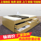 现代简约板式床 高箱床 储物床 带抽屉床 双人床单人床 无床头