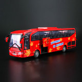 校巴旅行大巴士公交车声光回力公共汽车合金模型儿童玩具车大校车