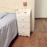 婉约家居30公分小柜子储物整理柜现代简约床头柜实木三层特窄夹缝