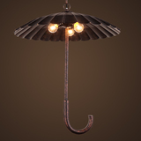 复古个性雨伞吊灯loft工业风铁艺酒吧咖啡厅餐厅吧台创意装饰灯具