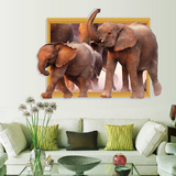 动物世界3d立体感大象墙贴客厅沙发背景墙上装饰贴画玄关墙壁贴纸
