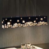 长方形水晶餐厅吊灯现代简约Led餐厅灯创意个性艺术书房吧台吊灯