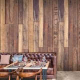 复古做旧彩色木质木板木纹墙纸酒吧咖啡店餐厅背景壁画工业风壁纸