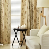 中式大气窗帘成品双面提花细条纹雪尼尔简约现代客厅卧室阳台遮光